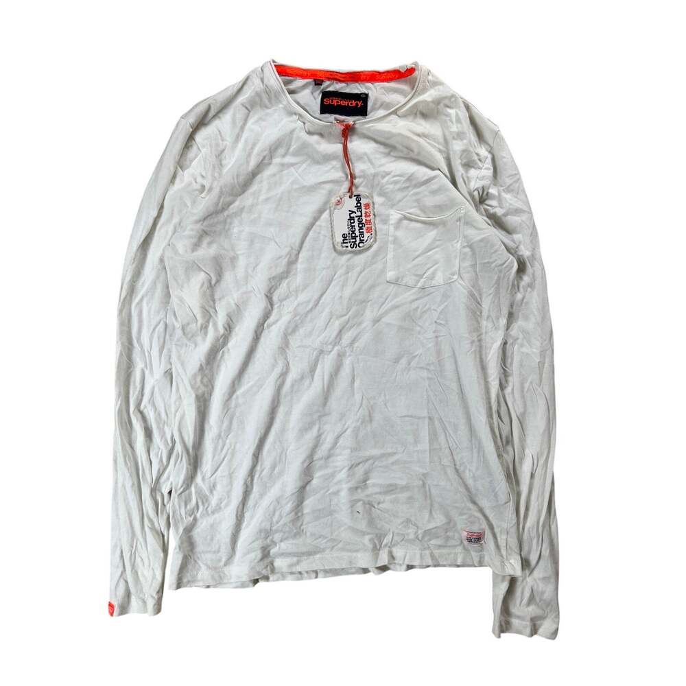 NWT SuperDry White Long Sleeve Men Top Size XL